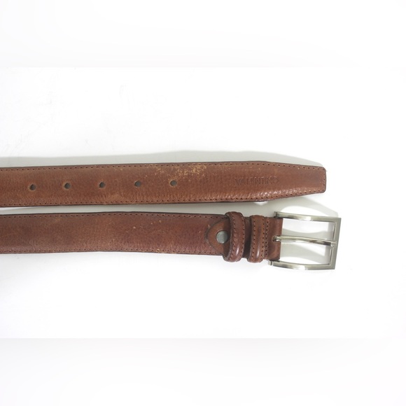 VALENTINO Italian Tan Leather Belt with Silver Buckle unisex - Picture 6 of 10